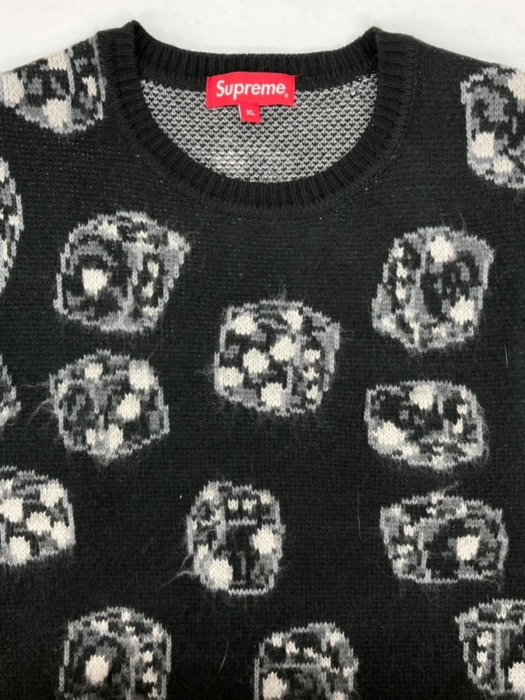 Supreme　ダイス柄 ニットセーター　XL　黒総柄　シュプリーム　サイコロ シュプリーム SUPREME 22AW Dice Sweater ダイス セーター クルー