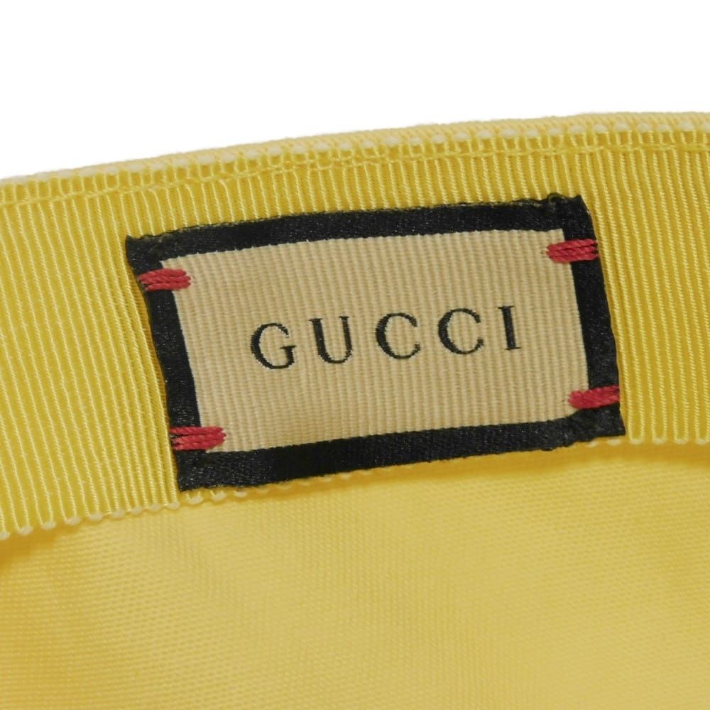 GUCCI グッチ キャップイエロー スパンコールロゴ 帽子　正規品　美品 GUCCI グッチ Grrrucci ベースボール キャップ パステル XL 60cm 美品