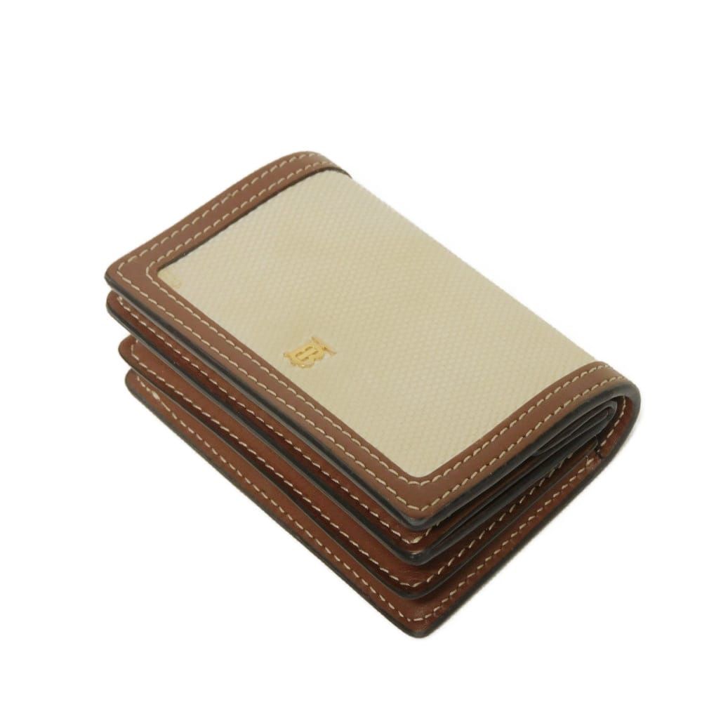BURBERRY バーバリー TB ロゴ チェーン コンパクト ウォレット カーフ