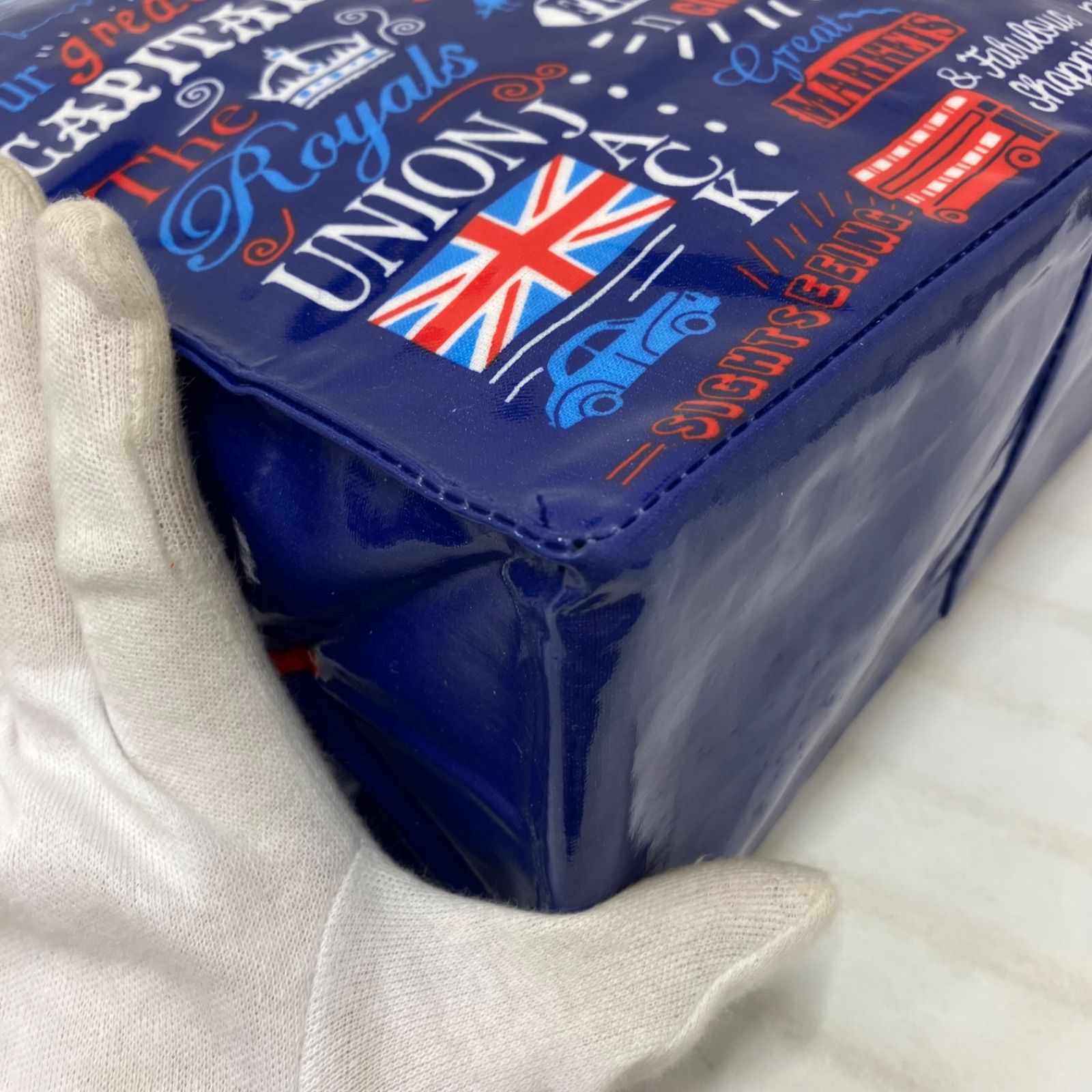 4492 Harrods ハロッズ トートバッグ ハンドバッグ PVC コーティング 
