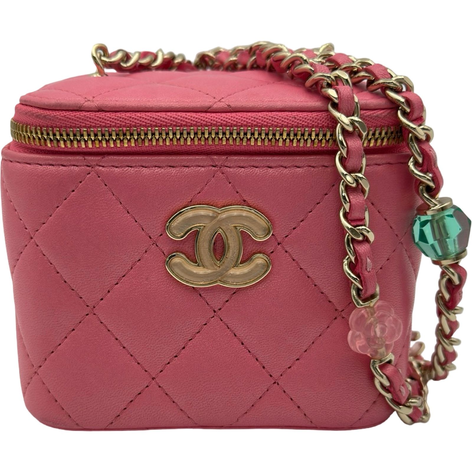 シャネル CHANEL マトラッセミニバニティ ピンク ゴールド金具 ラムスキン レディース ショルダーバッグ
