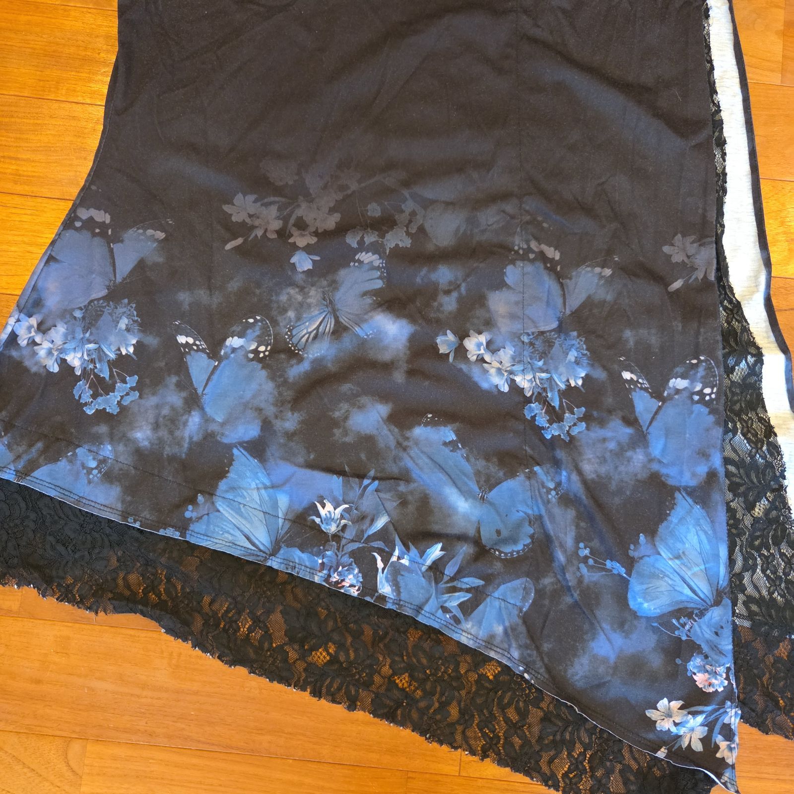 CIVARIZE レース切替 花蝶柄 ロングカーディガン／ 46 黒 青 - メルカリ