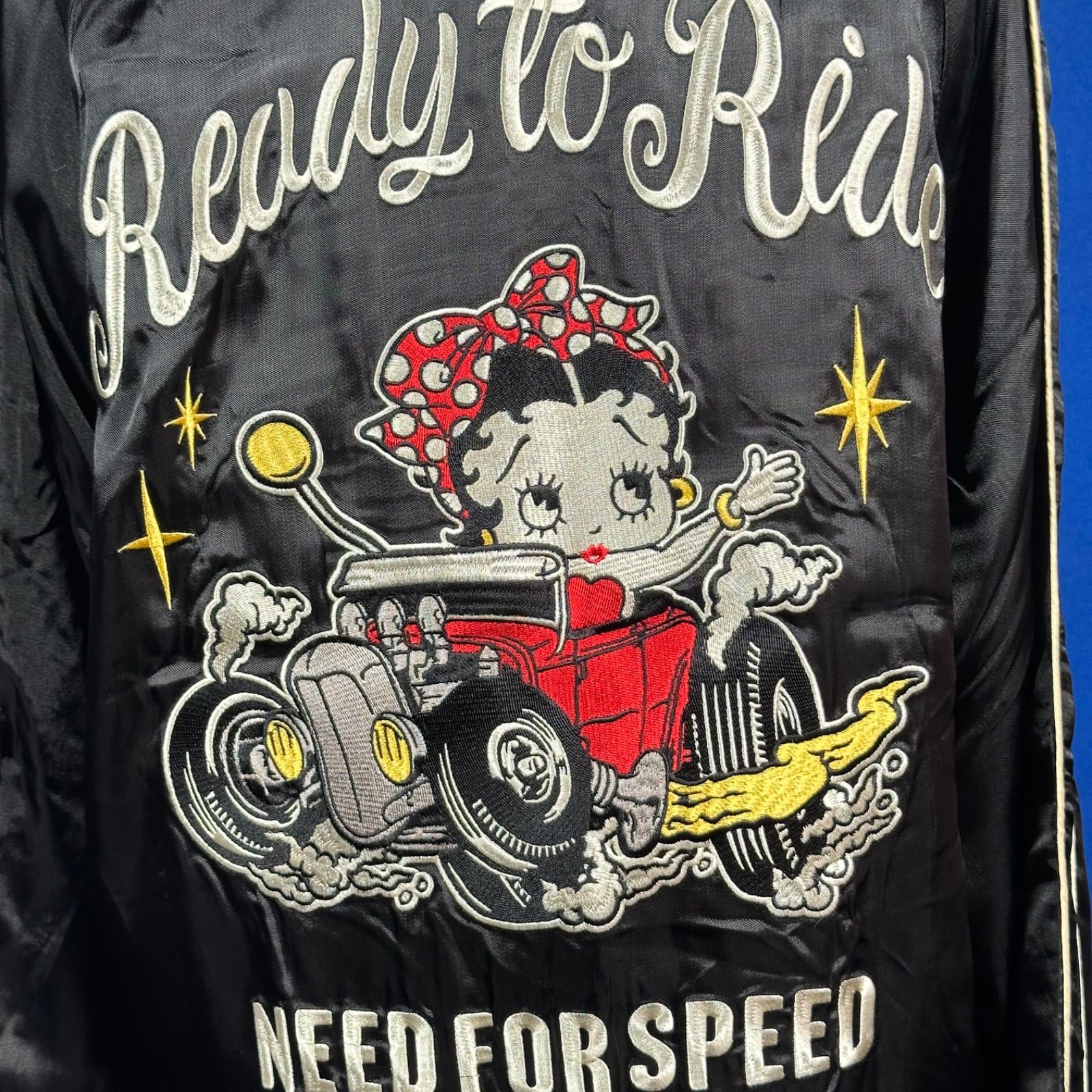 希少　SKULL WORKS × Betty Boop スカジャン リバーシブル 新品 SKULL WORKS × BETTY BOOP ホットロッド ベティー刺繍
