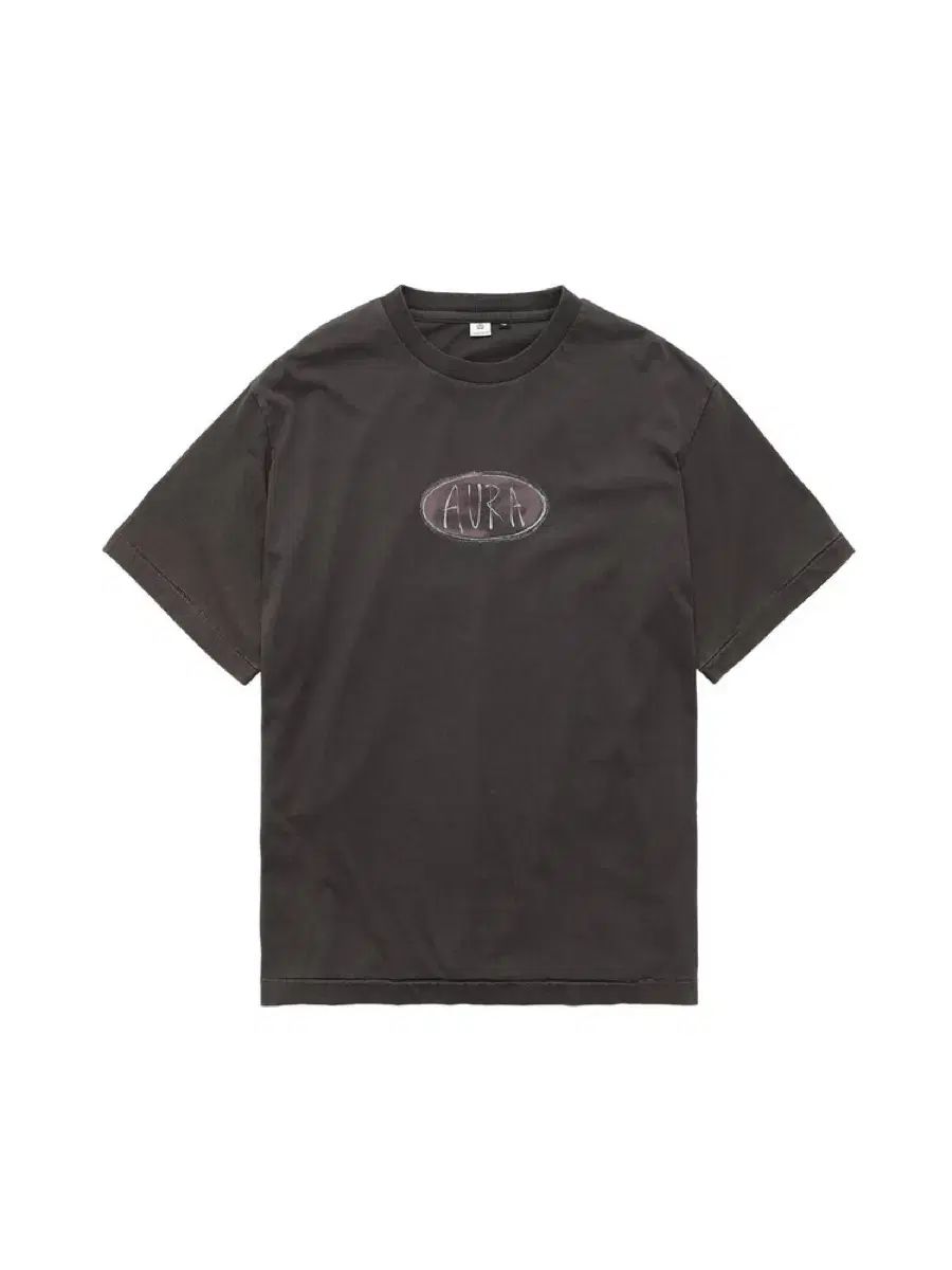 (2) POLYTERU 1/2 グラフィック Tシャツ Aura ボタン ウォッシュド チャコール ブラウン