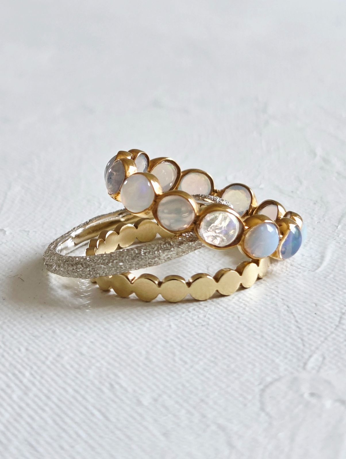 18K オパール エタニティリング #15 インドジュエリー