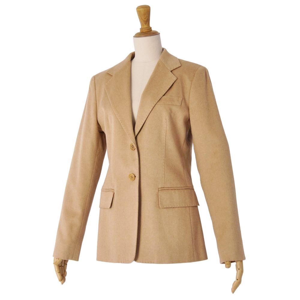 未使用級　マックスマーラ　ハーフコート　テーラードジャケット　キャメル　白タグ✨ 極美品 マックスマーラ Max Mara ジャケット 白タグ テーラード キャメ