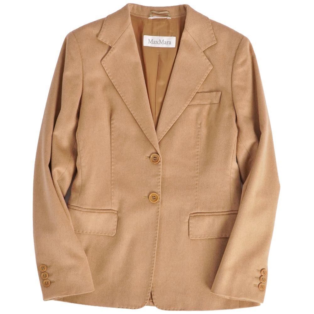 極美品 マックスマーラ Max Mara ジャケット 白タグ テーラード キャメ