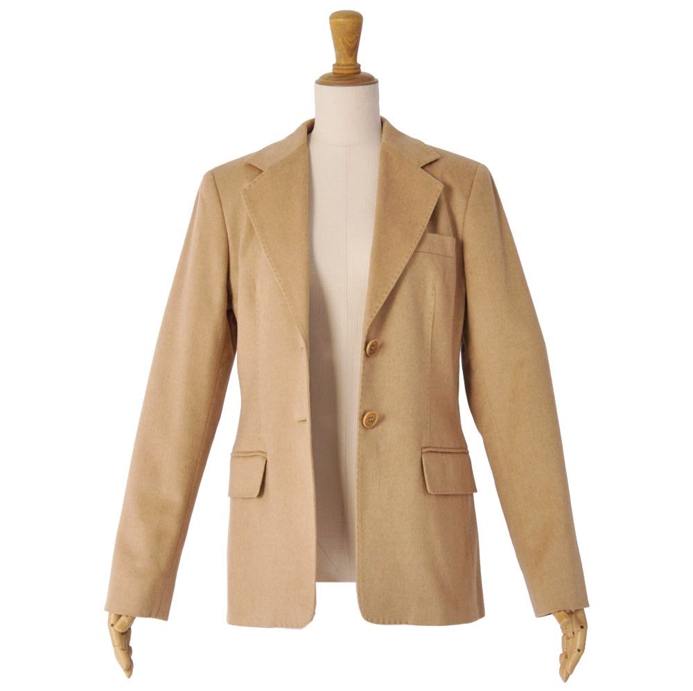 極美品 マックスマーラ Max Mara ジャケット 白タグ テーラード キャメ
