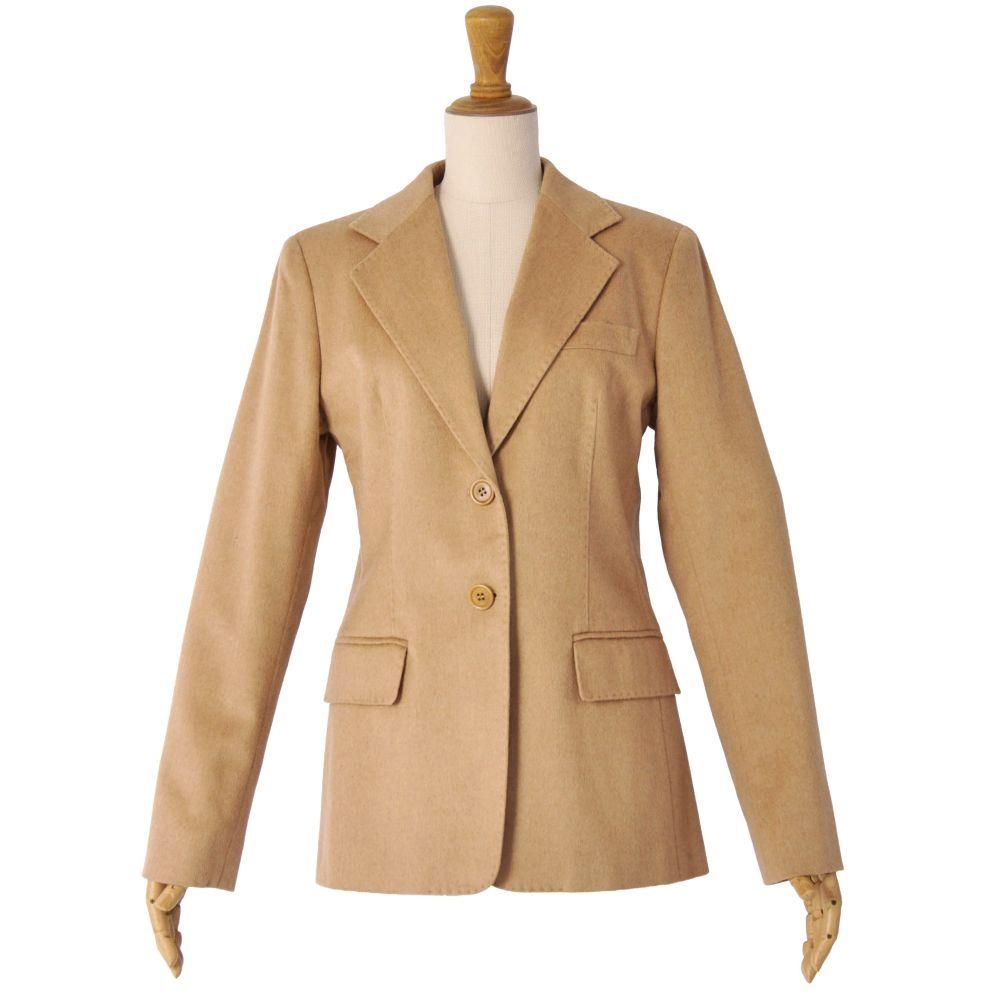 極美品 マックスマーラ Max Mara ジャケット 白タグ テーラード キャメ