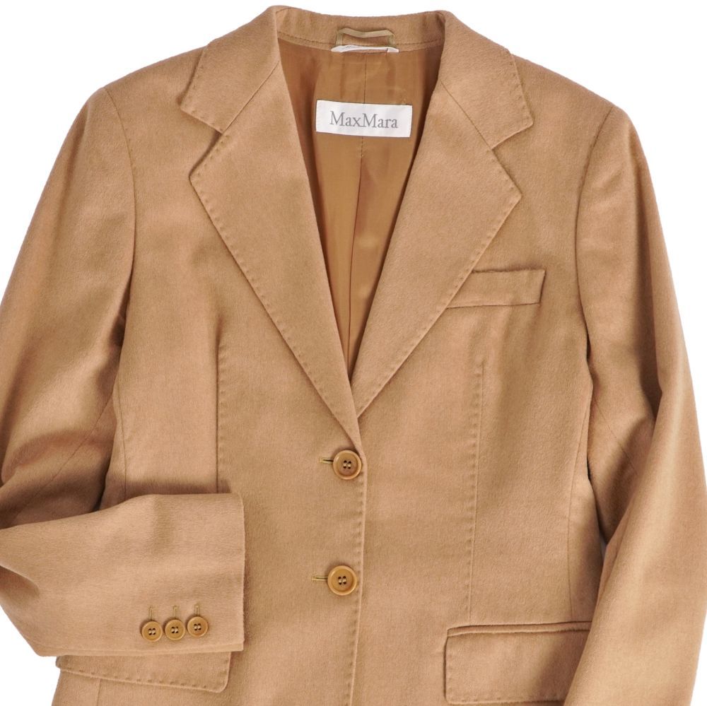 【未使用タグ付き】マックスマーラ　テーラードジャケット　シングル　46 白タグ 極美品 マックスマーラ Max Mara ジャケット 白タグ テーラード キャメ
