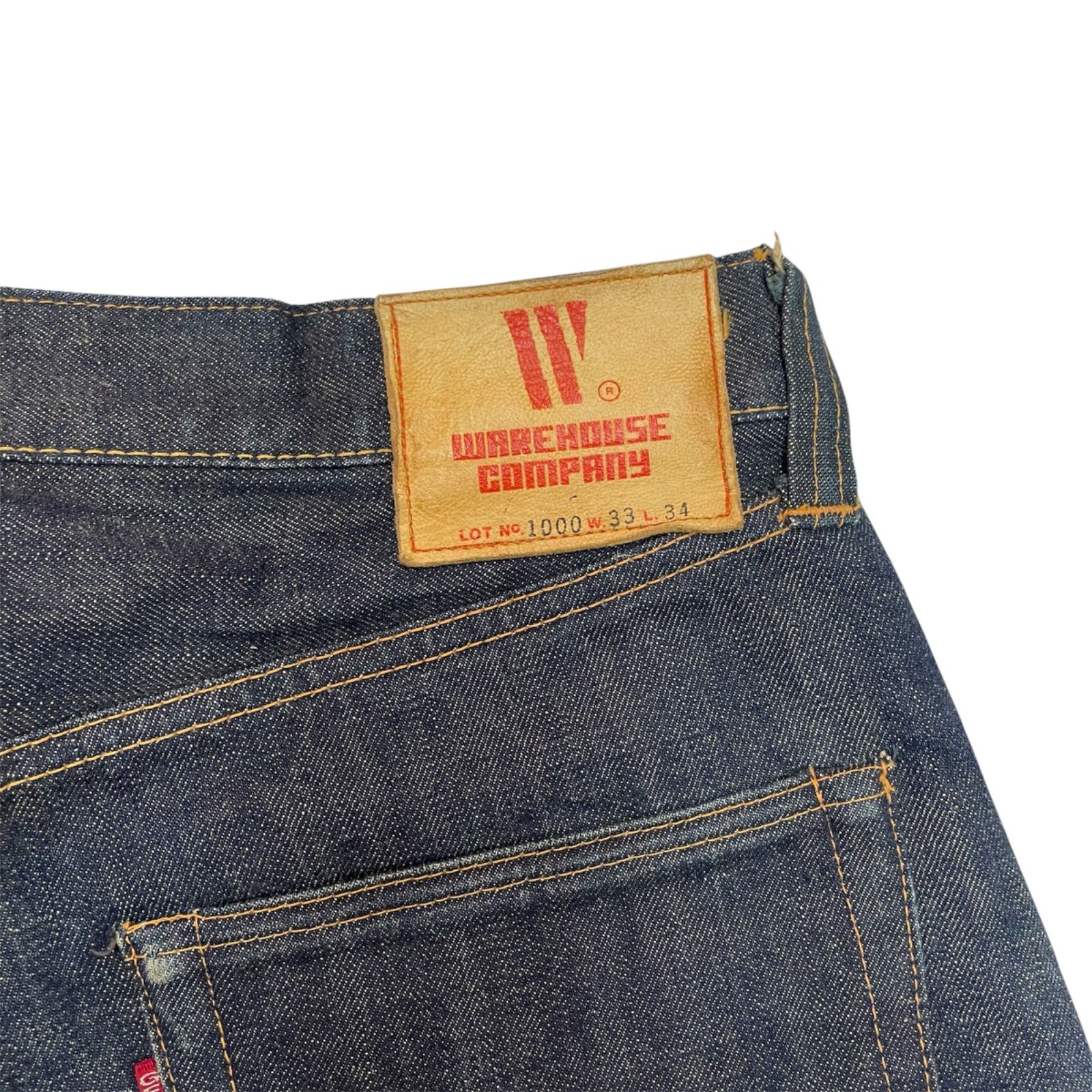 WAREHOUSE インディゴ ジーンズ ボタンフライ ストレートパンツ W33