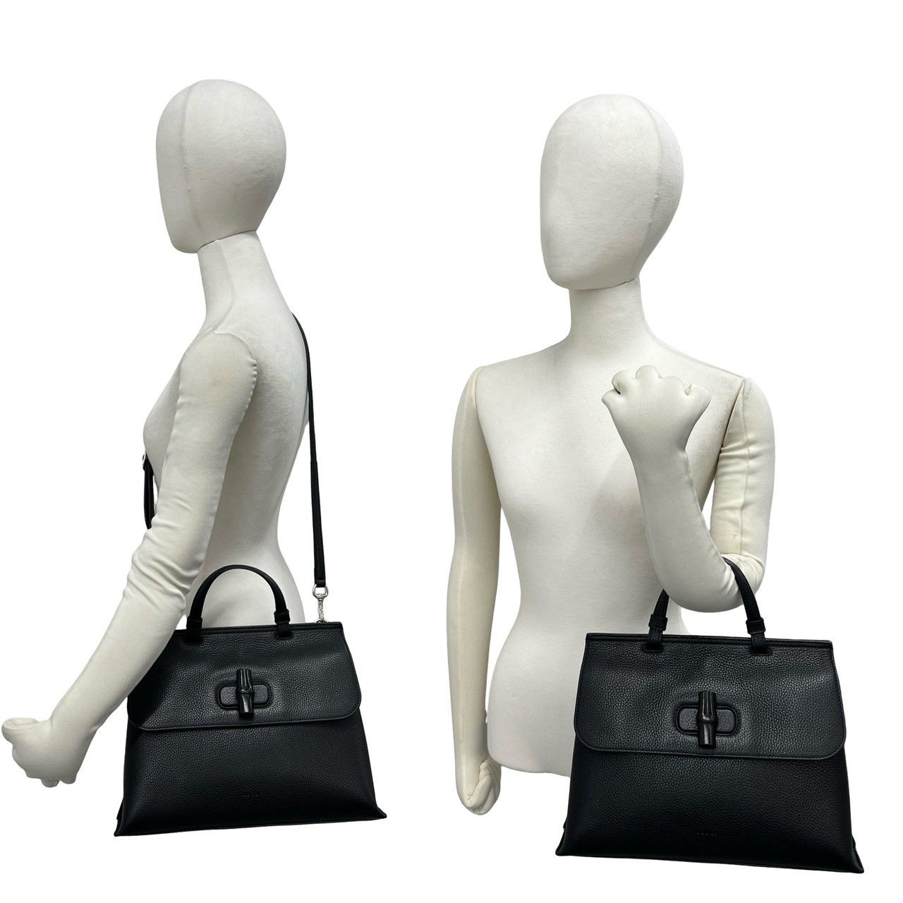 ほぼ未使用 袋付き GUCCI グッチ デイリー バンブー レザー 本革 2way