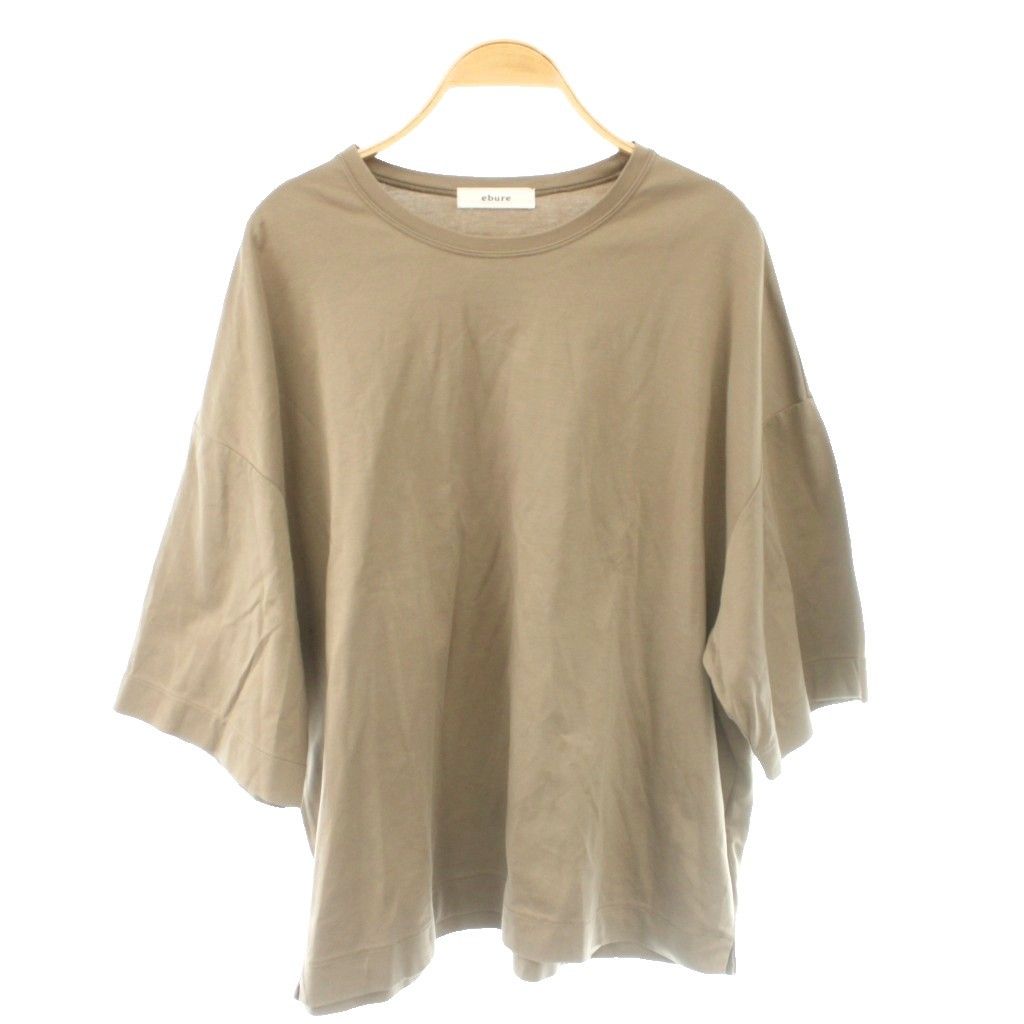 エブール ebure オーバーシルエットカットソー Tシャツ 六部袖 38 モカ /SS ■OS ■GY06