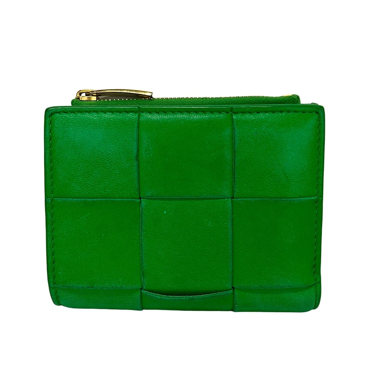 BOTTEGA VENETA(ボッテガヴェネタ) 2つ折り財布 カセット グリーン レザー