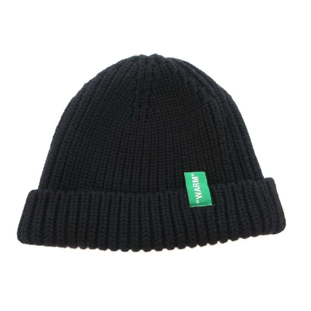 オフホワイト OFF WHITE 19SS Logo Patch Beanie ニット帽 ビーニー ロゴ 黒 ブラック /FF ■GY64
