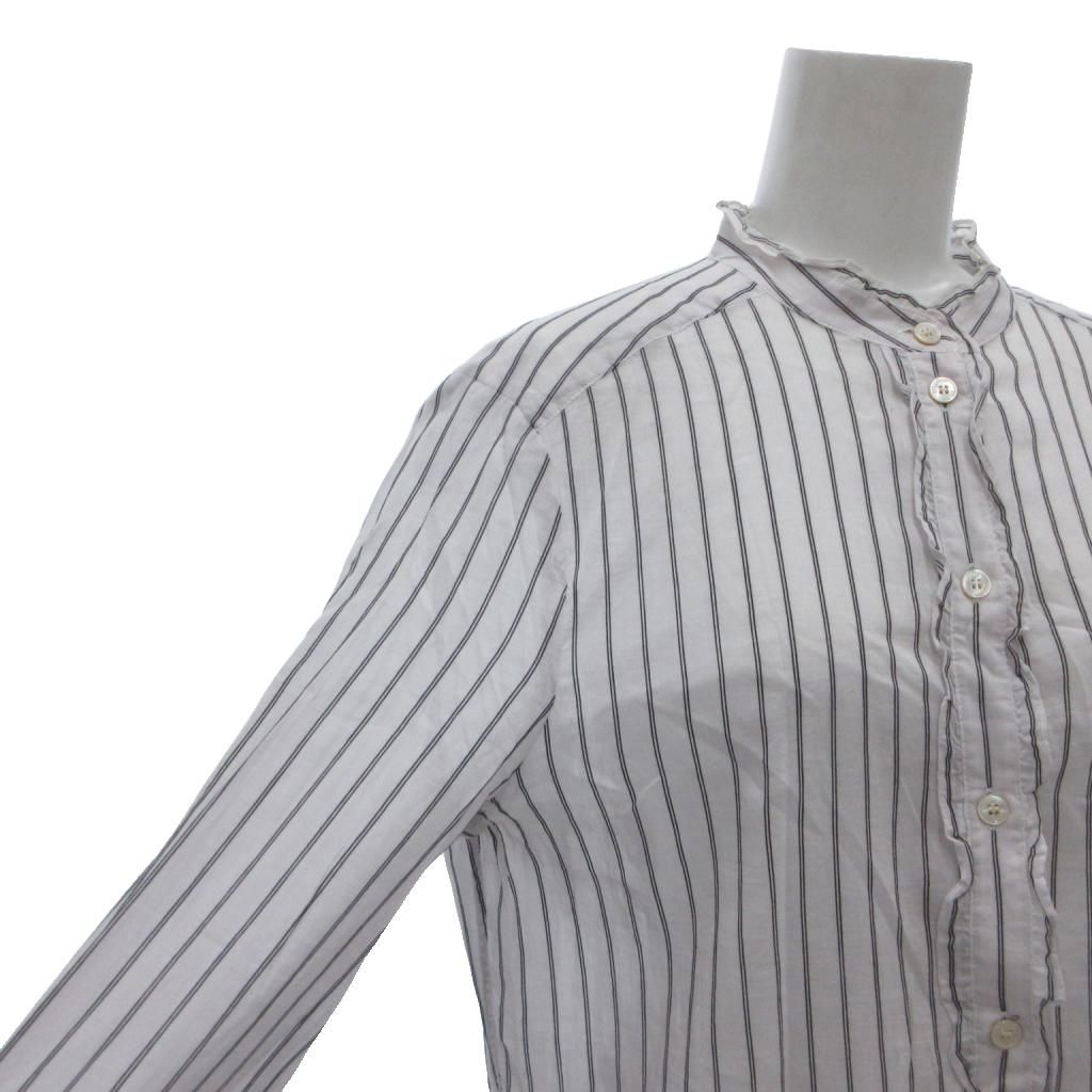 バーバリーロンドン　ブラウス　シャツ　グレー　ストライプ バーバリーブリット BURBERRY BRIT 美品 シャツ ブラウス シルク混