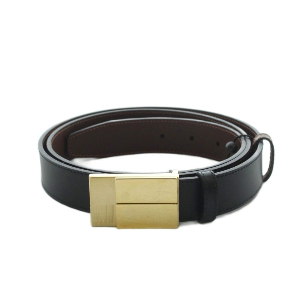ダンヒル dunhill ベルト 黒 ブラック バックル式 レザー /RI ■OS ■GY18