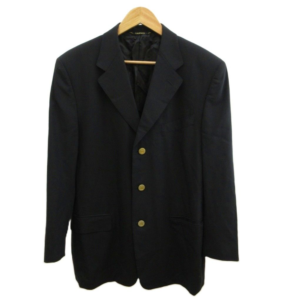 ランバン LANVIN CLASSIQUE テーラードジャケット その他 ウール 黒 ブラック 金ボタン 長そで 背抜き /AY ■GY50 6,942円