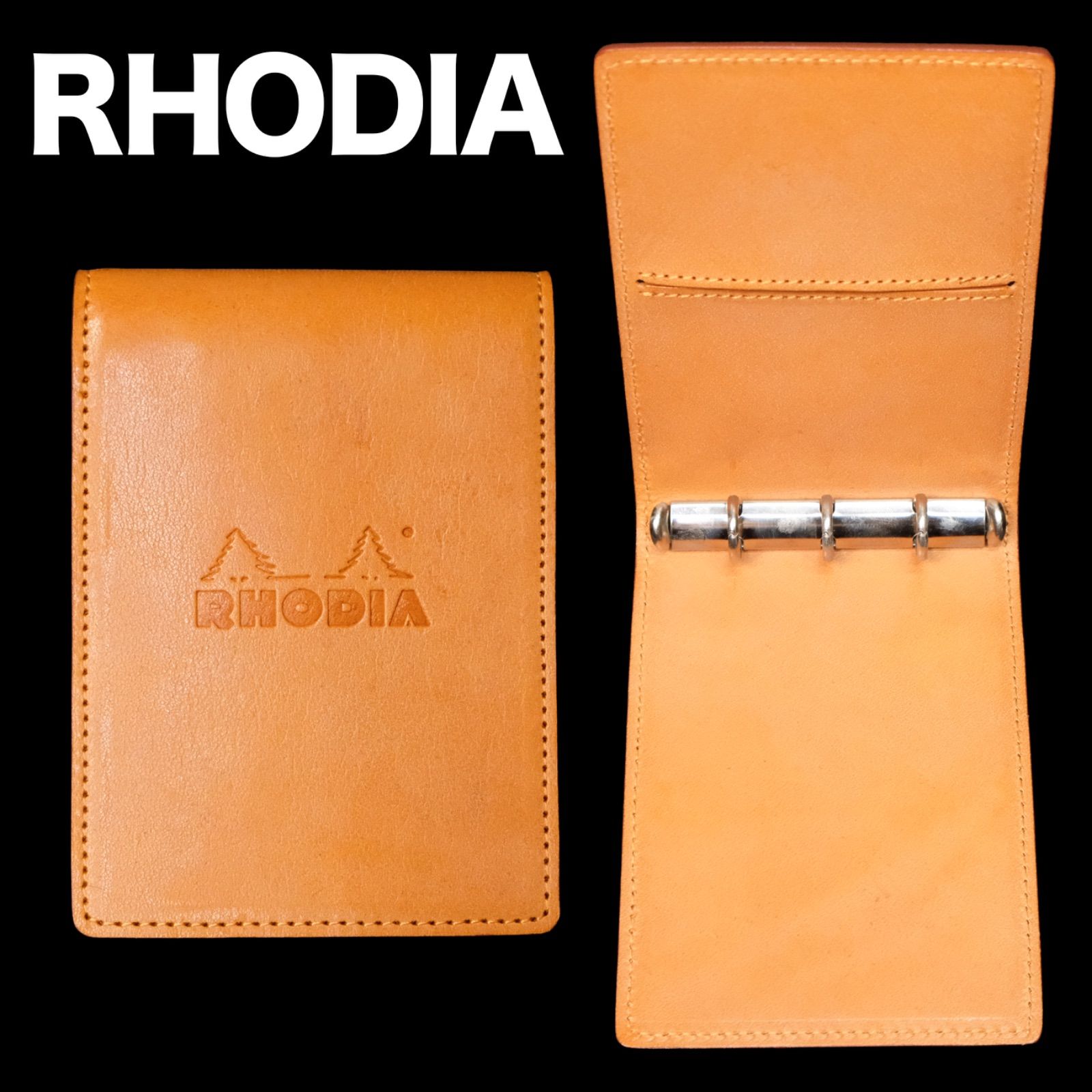 RHODIA ブリオン ミニ3穴 オーガナイザー レザーカバー メモ帳