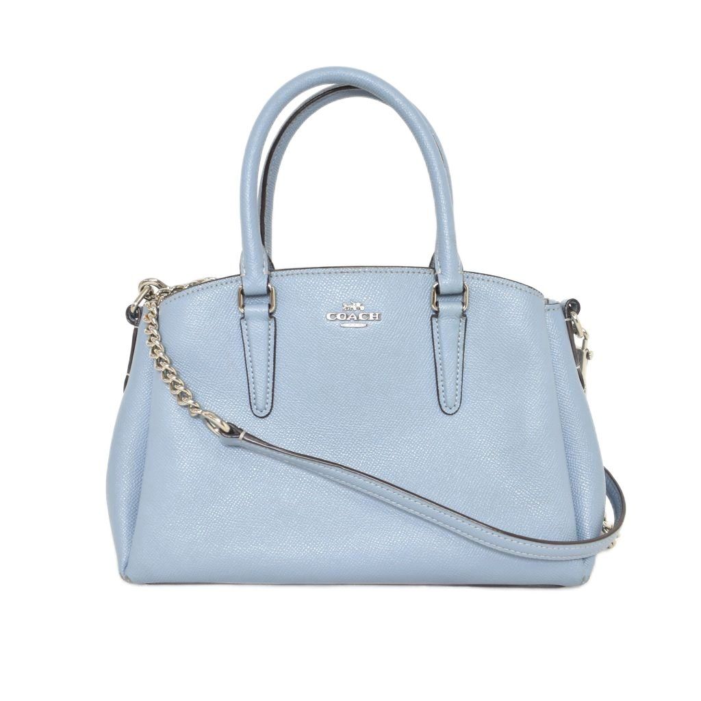 【美品】COACHトートバック　ショルダーバック コーチ COACH トートバッグ ショルダーバッグ 2way 水色 ライトブルー