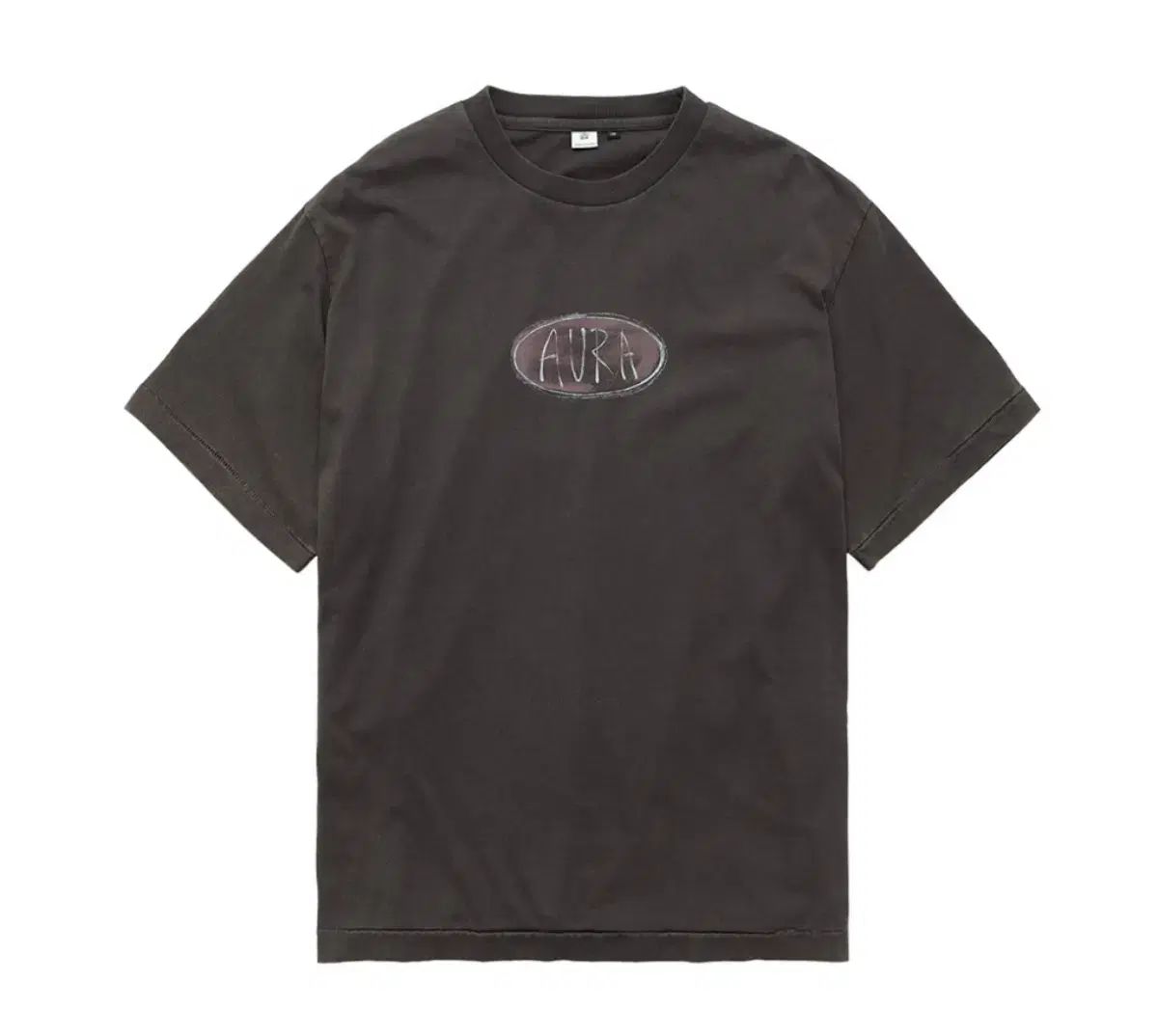 (3) POLYTERU Aura ボタン 半袖 Tシャツ チャコール ブラウン