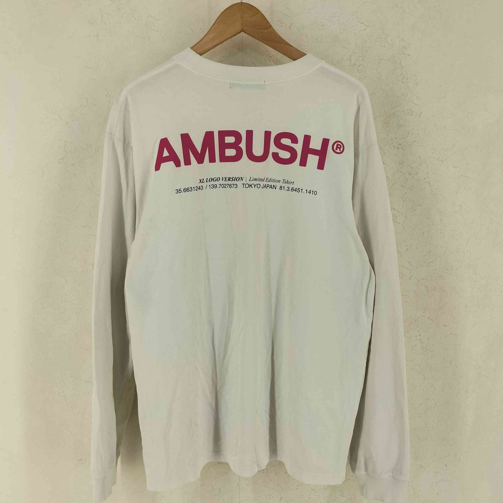 美品 AMBUSH XL LOGO L/S T-SHIRT ロンt 薄いピンク アンブッシュ AMBUSH XL LOGO L/S T-SHIRT メンズ M - メルカリ