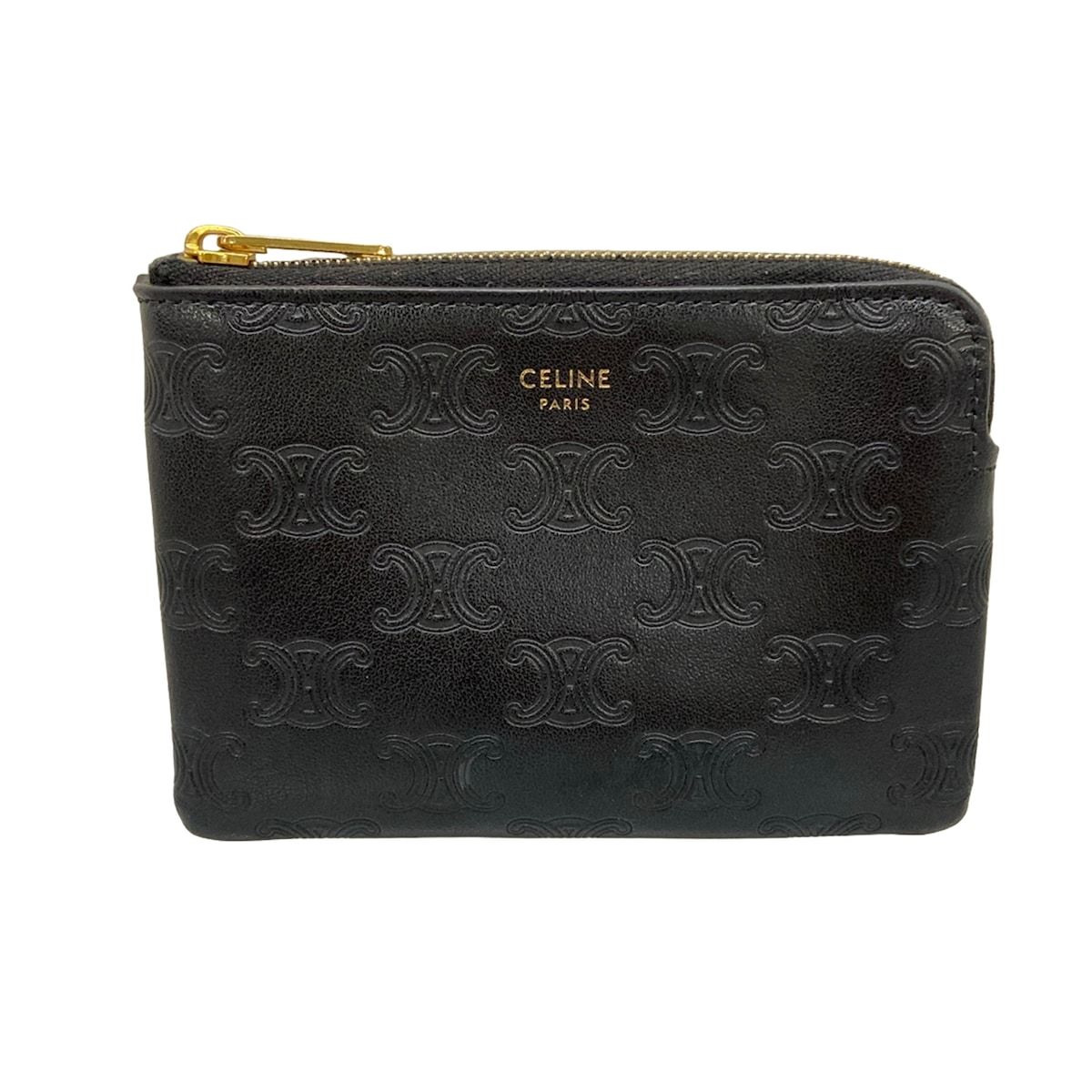 CELINE(セリーヌ) コインケース美品 - 黒 型押し加工 レザー