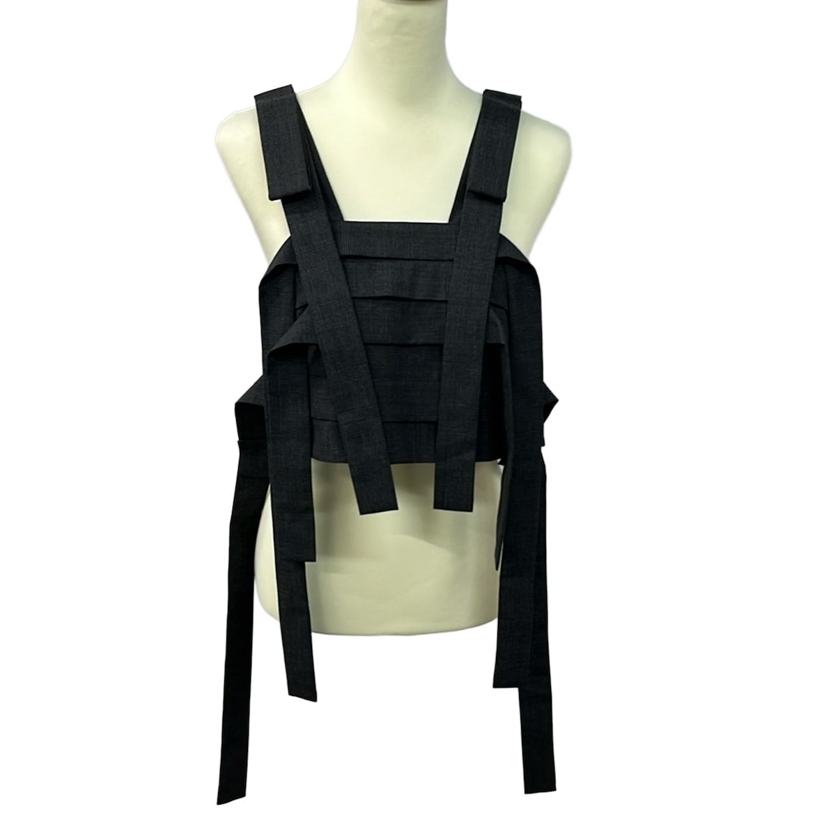 ENFOLD(エンフォルド) ベスト サイズ38 M レディース美品 BANDAGES VEST 300IA230-2081 ダークグレー×黒 グレンチェック柄