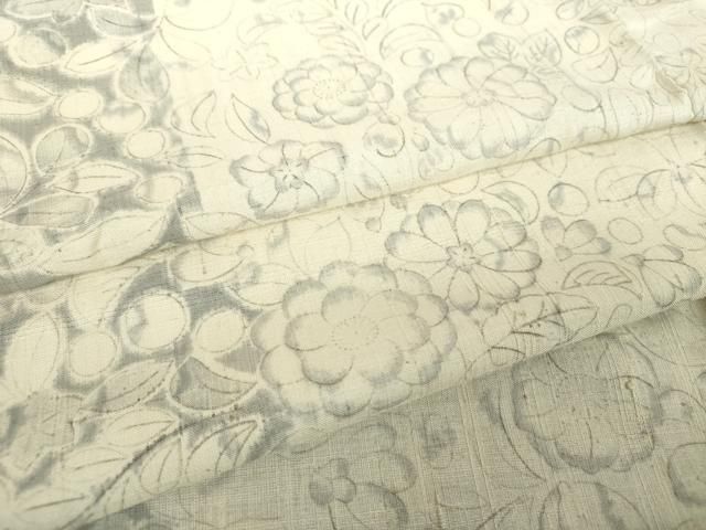 平和屋着物●上質な小紋　紬地　手描き　辻が花　正絹　逸品　DABF7762ps