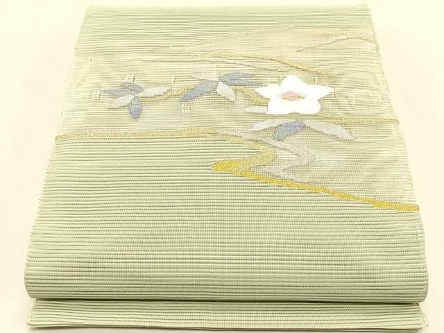 平和屋着物＊夏物　八寸名古屋帯　絽綴れ　桔梗　金銀糸　正絹　逸品　CABJ4778fb