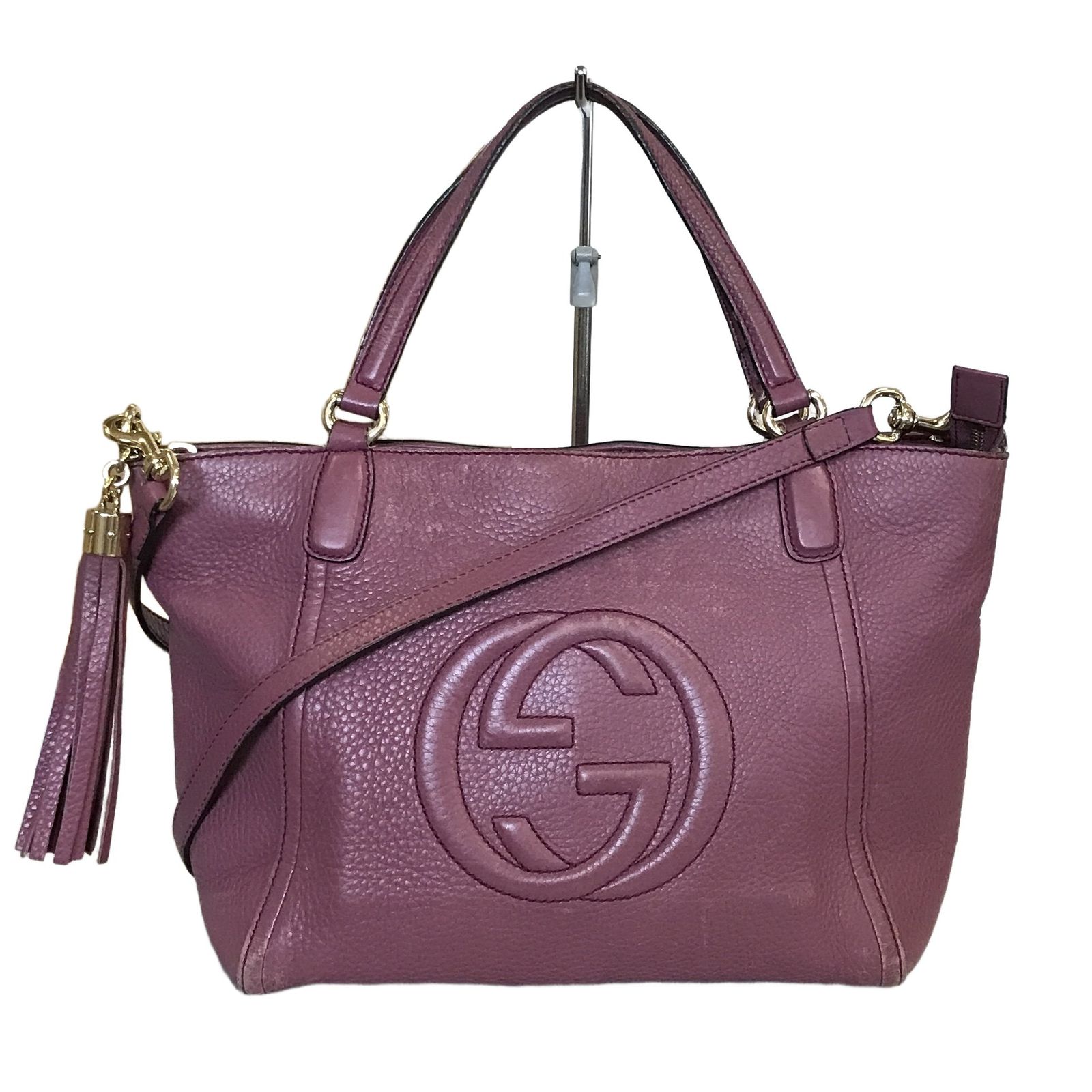 グッチ GUCCI ソーホー インターロッキングG 2WAY ショルダーバッグ パープル系 ハンドバッグ レディース 一般中古 T11404894