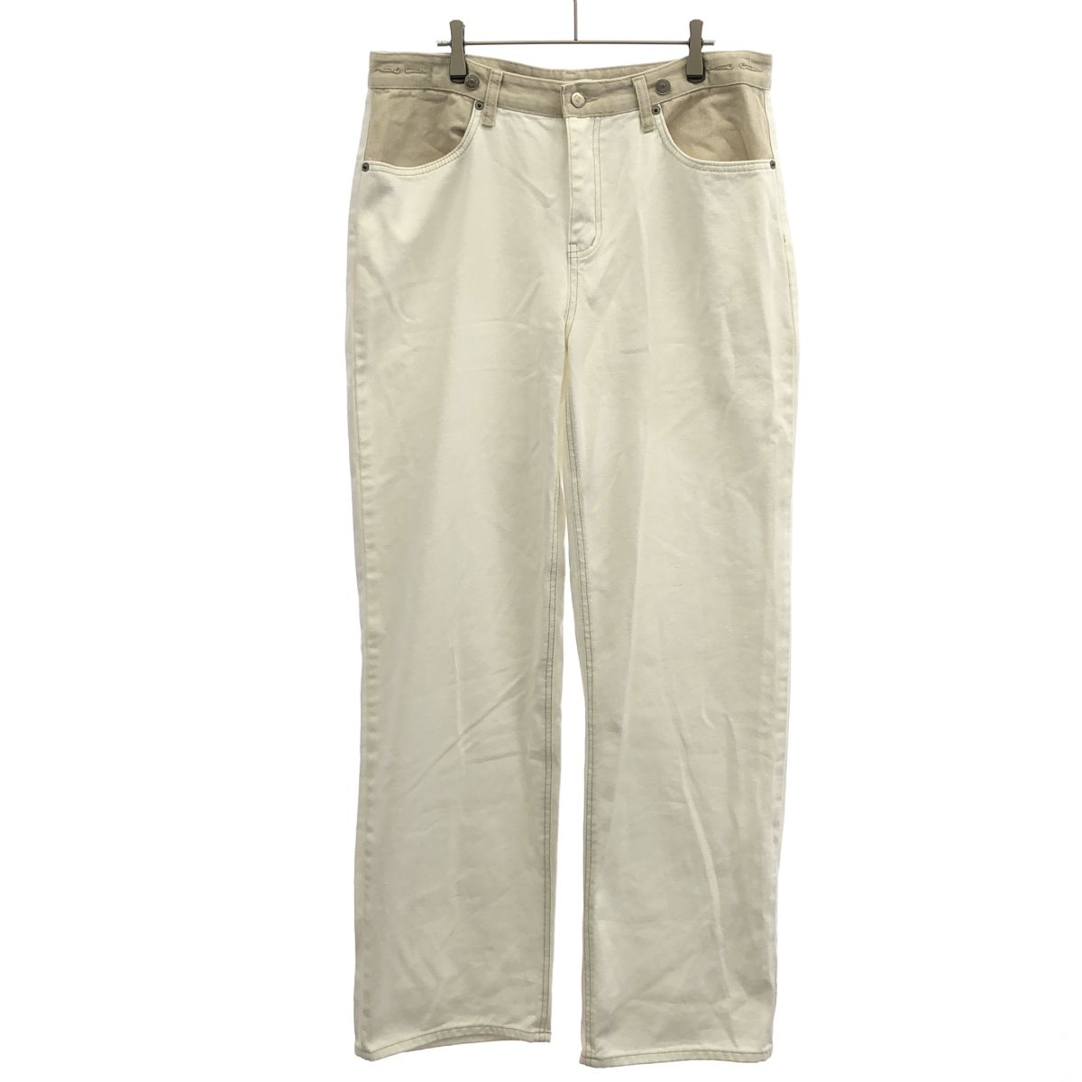 The Frankie Shop ザ フランキー ショップ HAYLA CONTRAST DENIM PANTS デニムパンツ BPAHAY970 ホワイト×ライトベージュ M/L