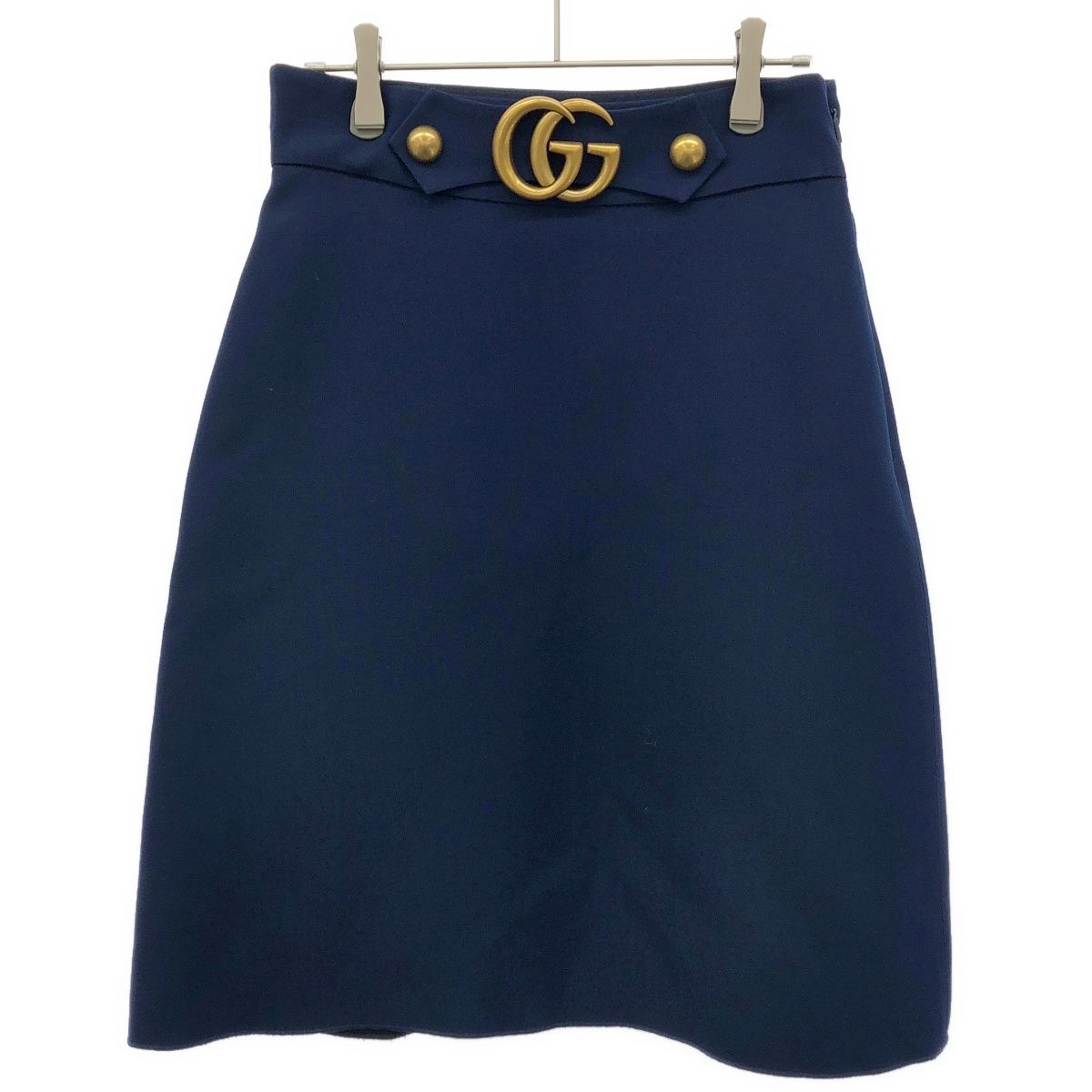 GUCCI グッチ GGマーモントウールシルクスカート 430572 ブルー 40