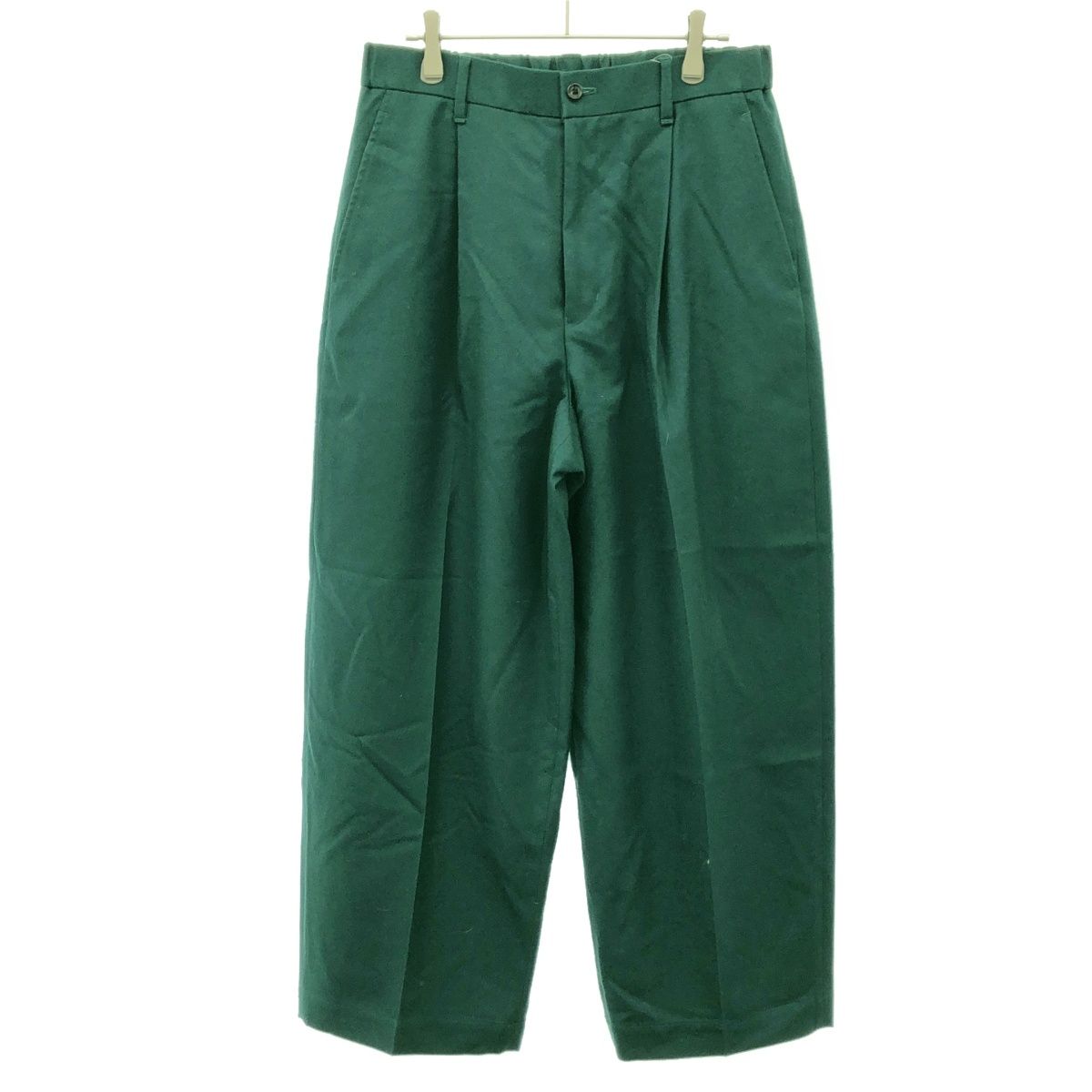 【美品23SS】グラフペーパー　ガーメント　ツイル　スラックス　パンツ　グリーン Graphpaper グラフペーパー 23AW Hard Flannel Wide Tapered Trousers