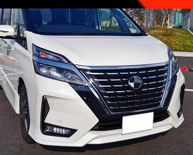 日産 Nissan セレナ SERENA C27 前期 後期 ボンネット先端ガーニッシュ 1点 ABS製 メッキ調 貼り付け式 外装保護 アクセント