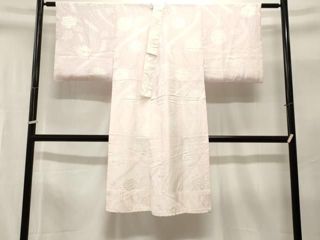 平和屋着物□長襦袢 無双仕立て 絞り よろけ縞草花文 暈し染め 正絹