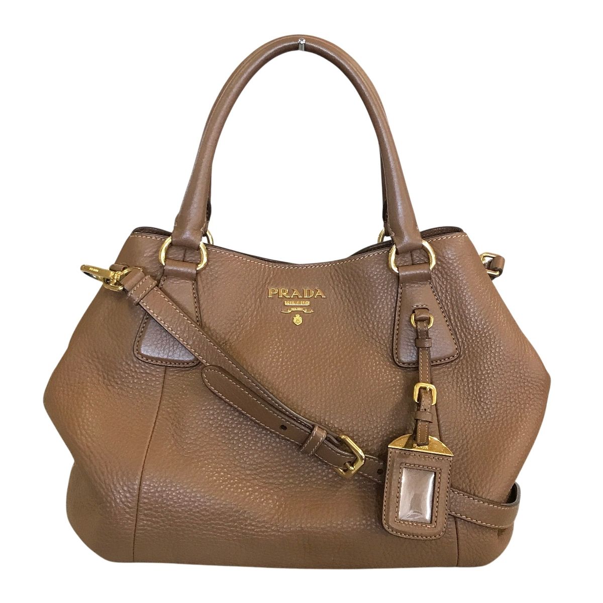プラダ PRADA レザー 2way ハンドバッグ ショルダーバッグ キャメル 茶色 レディース レザー 中古 T11429034 84,590円