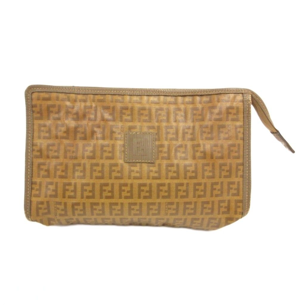 フェンディ FENDI クラッチバッグ パーティバッグ ズッカ柄 茶 ブラウン /JS ■GY18