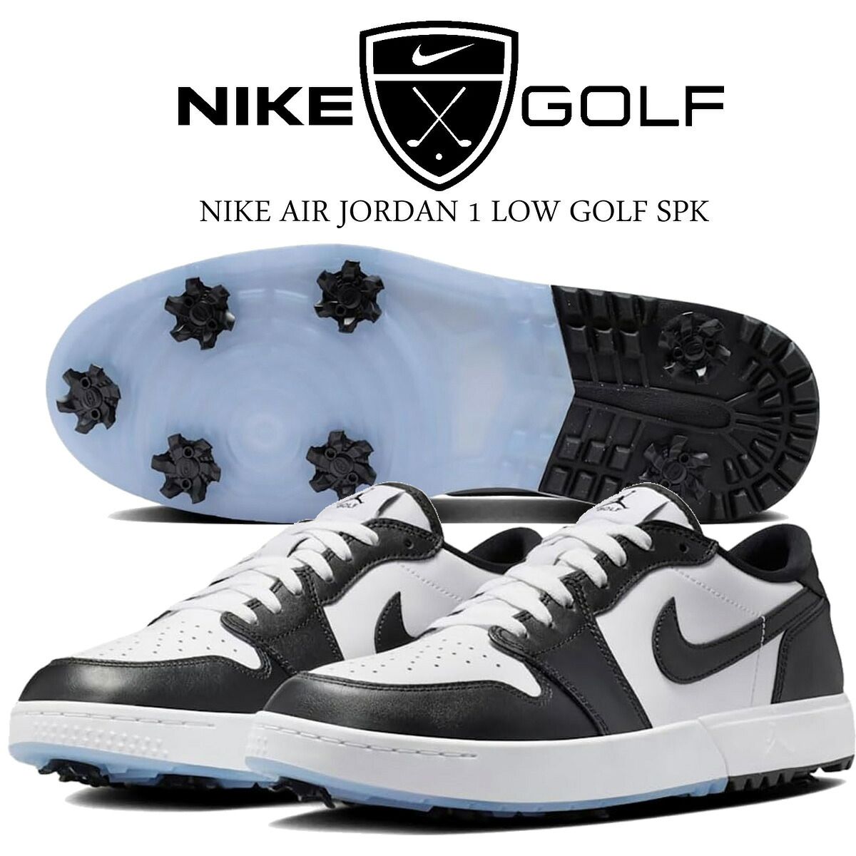 ナイキ エア ジョーダン 1 LOW ゴルフ スパイク ホワイト ブラック NIKE AIR JORDAN 1 LOW GOLF SPIKE wht/blk-wht iq3417-101