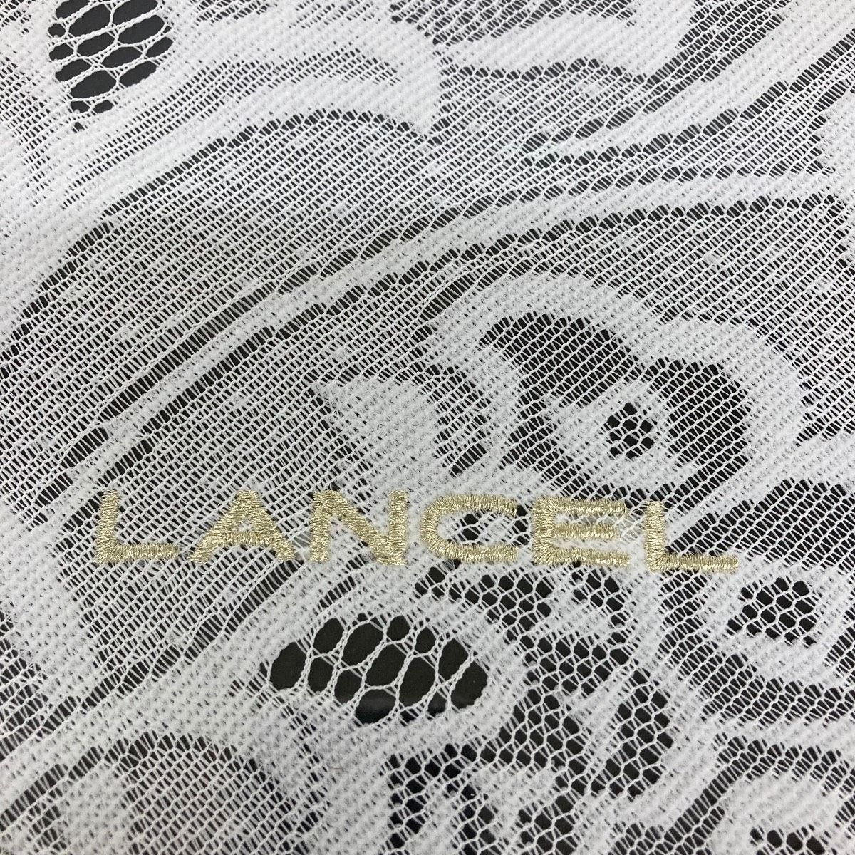 極美品 LANCEL ランセル テーブルクロス ホワイト レース 花柄 ES-0377