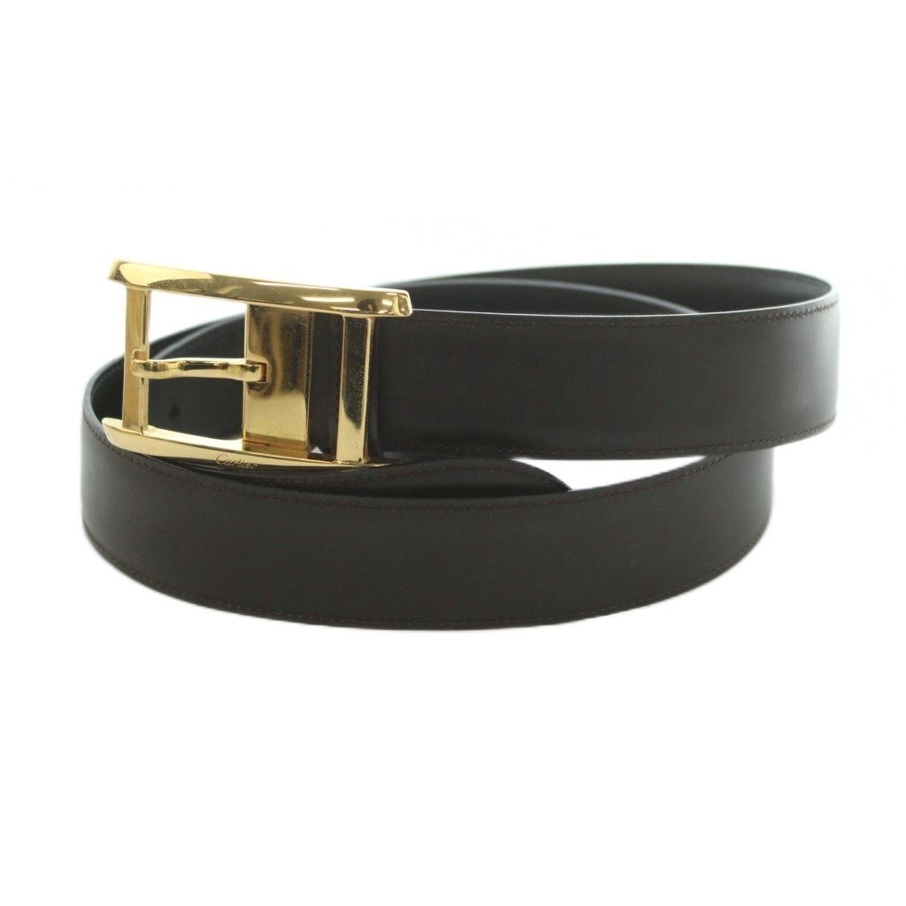 カルティエ Cartier ベルト レザー 茶 ブラウン /MI ■OH ■GY18