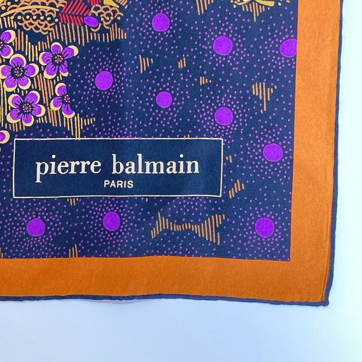 美品 pierre balmain ピエールバルマン スカーフ シルク100% 鳥 花柄