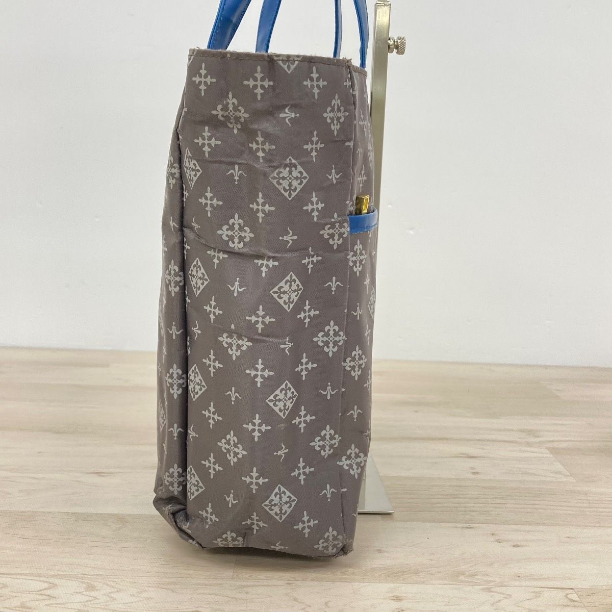 russet/ラシット トートバッグ モノグラム柄 グレー×ブルー レディース
