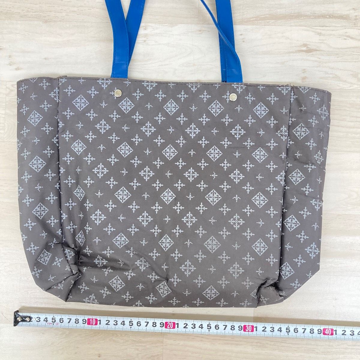 russet/ラシット トートバッグ モノグラム柄 グレー×ブルー レディース