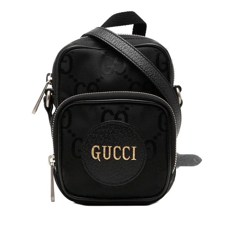 グッチ オフ ザ グリッド 斜め掛け ショルダーバッグ 643882 ブラック ナイロン レザー レディース GUCCI【228-79682】