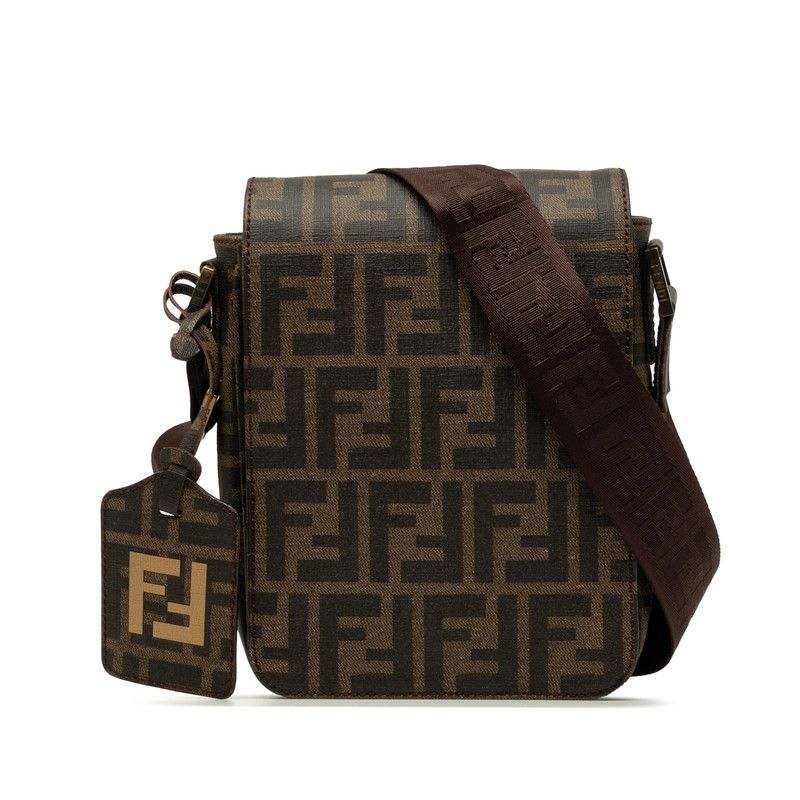 フェンディ ズッカ 斜め掛け ショルダーバッグ 7VA205 ブラウン PVC レディース FENDI【228-80690】