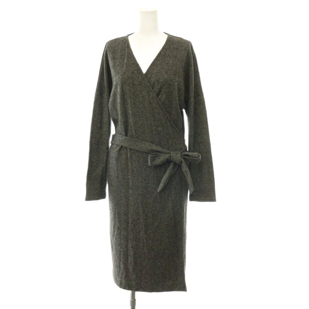 マックスマーラ ウィークエンドライン MAX MARA WEEKEND LINE ワンピース チェック ロング 長袖 S グレー /HK ■GY18
