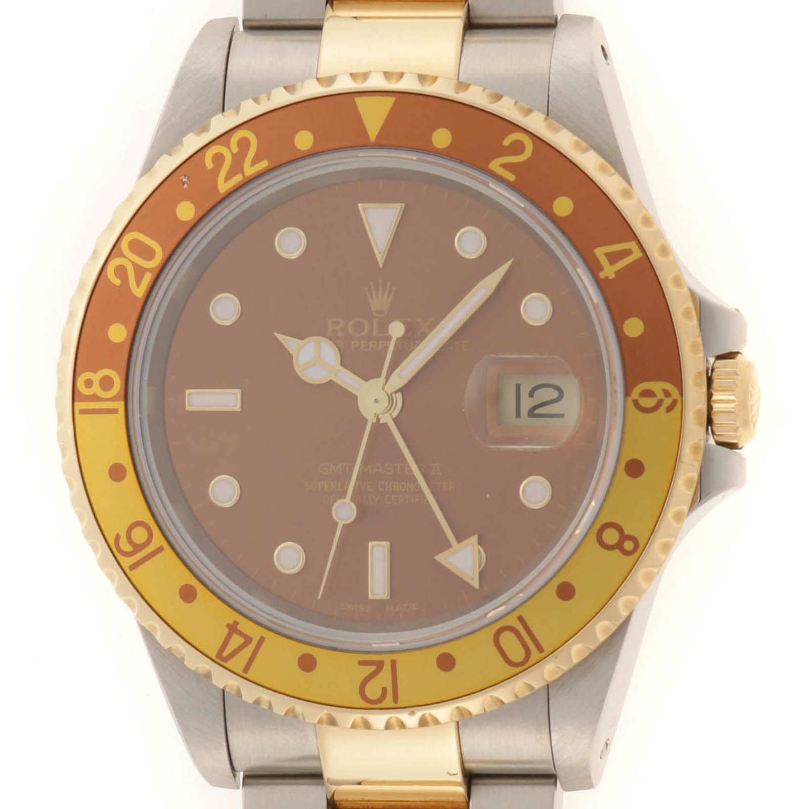 ROLEX ロレックス GMTマスター2 16713 腕時計 ステンレススチール/K18イエローゴールド ブラウン文字盤 ブラウン/ゴールドベゼル 自動巻き 2003年並行品【中古】472