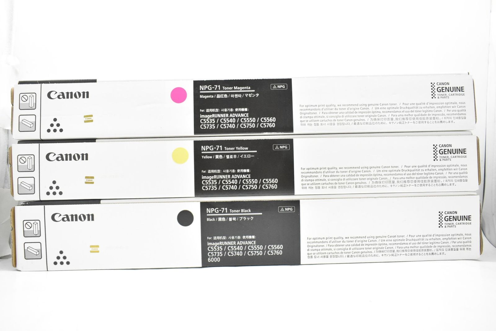 未使用 キャノン 純正 トナー NPG-71 3色（マゼンタ・イエロー・ブラック） CANON ITLYRH2BALUO-D-N105-byebye 14,250円