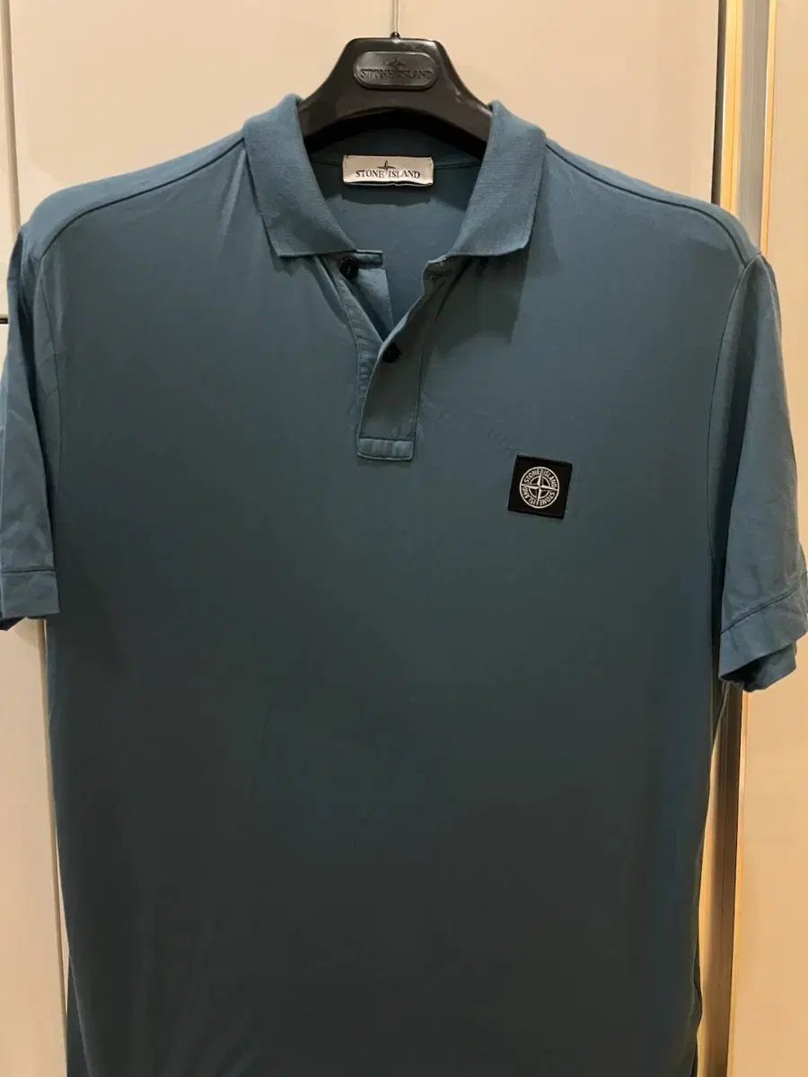 23ss ストーンアイランド ブルー カラーTシャツ XL (ほぼ新品)